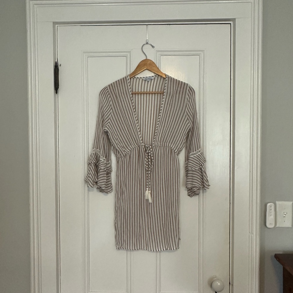 Striped Tunic with Tassel Tie